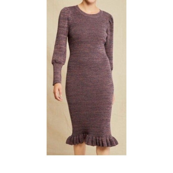 Anthropologie Amour Vert Alaya Organic Cotton Sweater Dress Size Medium - Picture 3 of 12